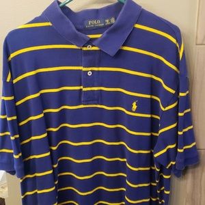Men's Navy Blue striped Polo 3XB